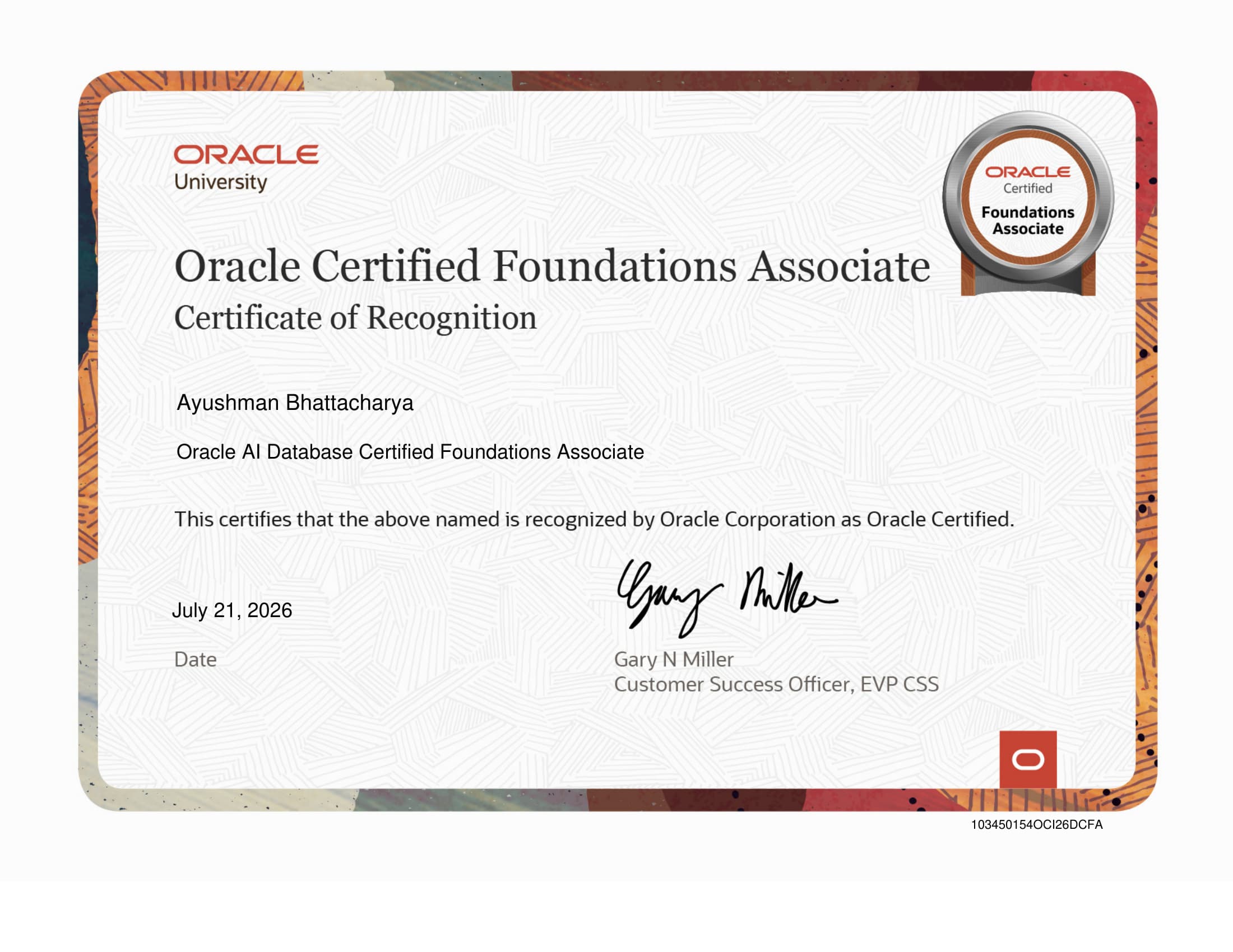 Oracle AI Database Certified Foundations Associate